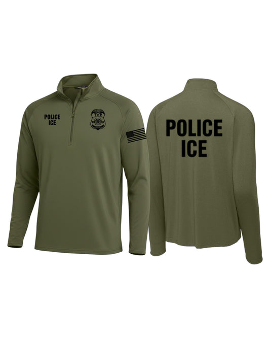 POLICE ICE 1/4 ZIP PULLOVER SPORT-TEK STRETCH ST850