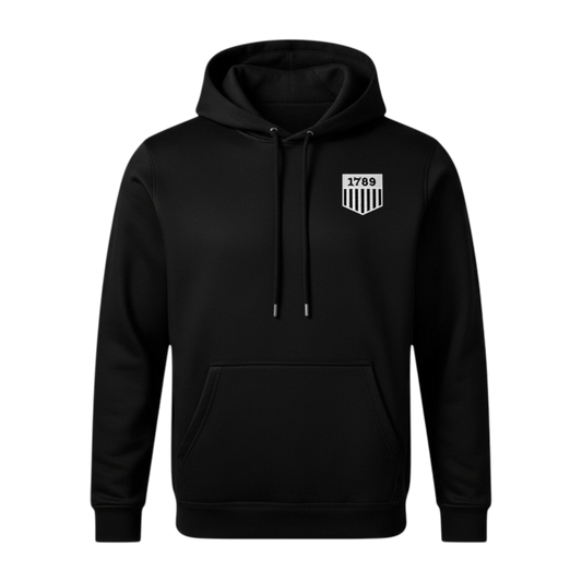 1789 EMBROIDERED SHIELD WICKING HOODED PULLOVER-F244