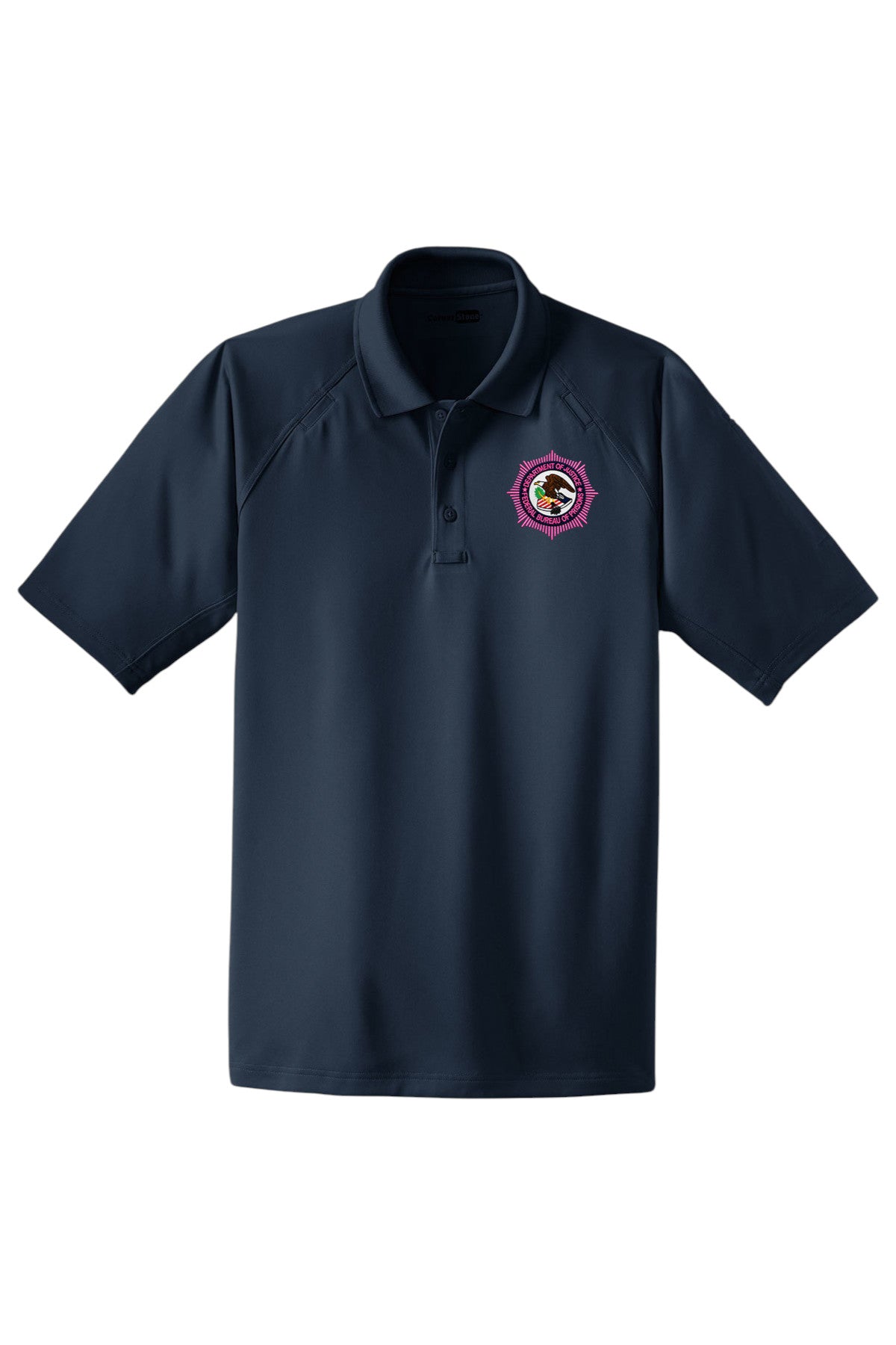 MEN'S CORNERSTONE TACTICAL POLO W/ BOP STARBURST PINK/MULTI-CS410