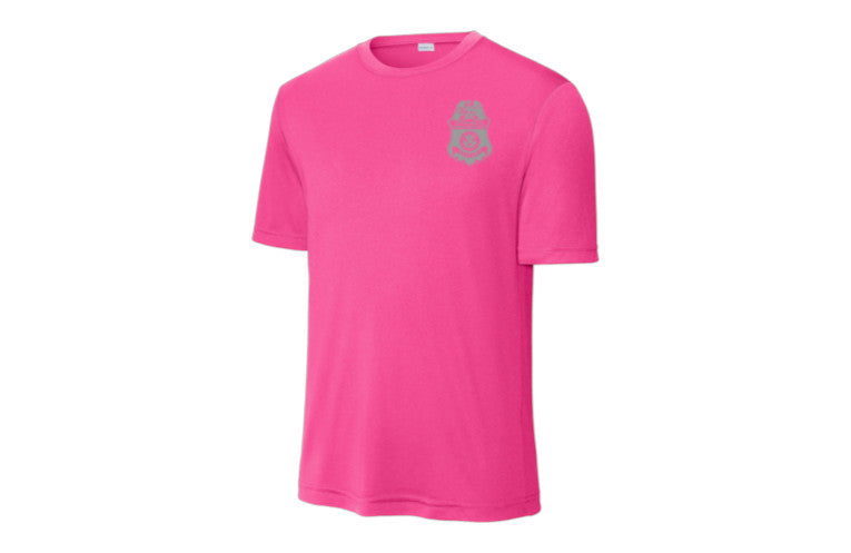 CBP OFFICER RAID WICKING T-SHIRT NEON PINK/GREY INK-ST350
