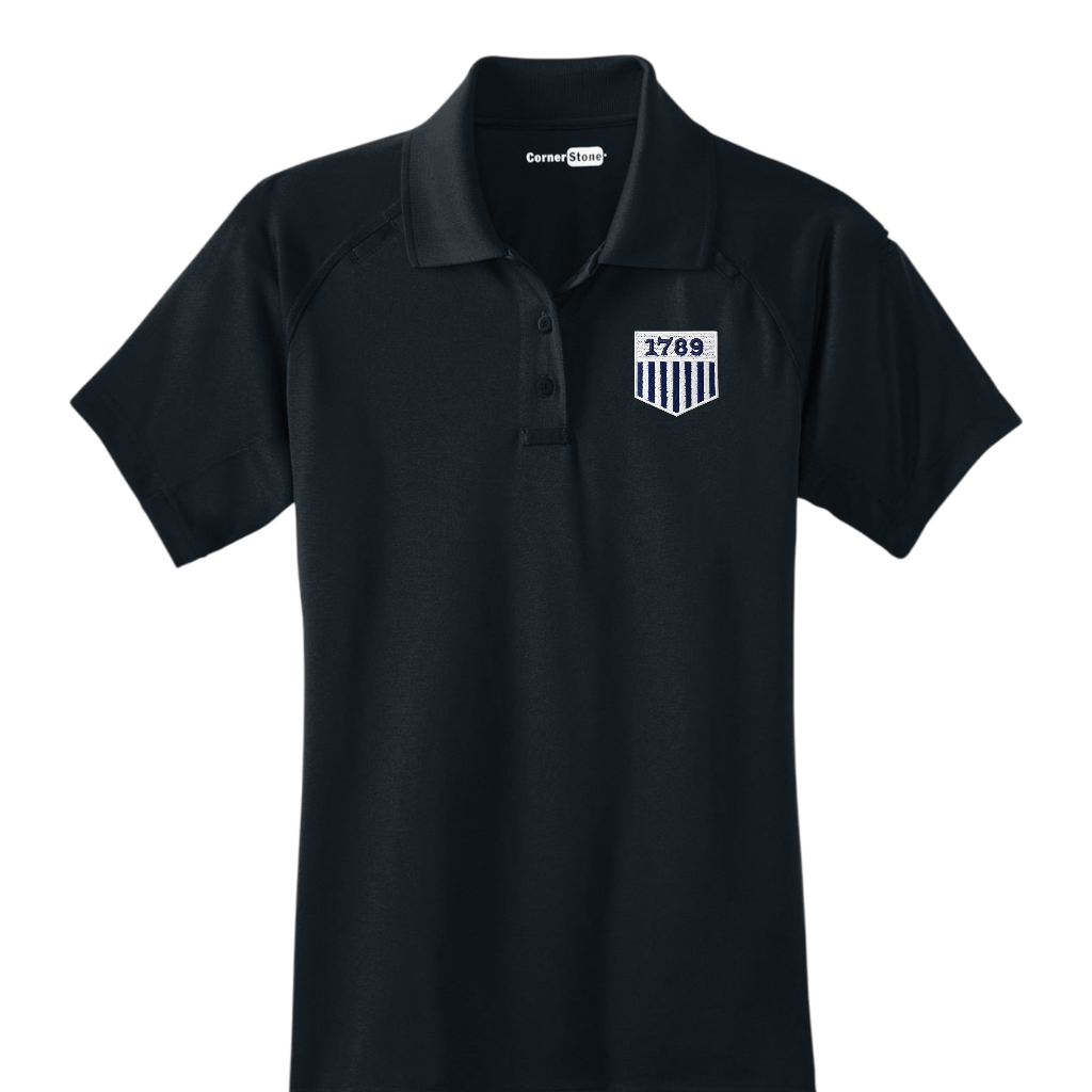 WOMEN'S CORNERSTONE TACTICAL POLO W/ EMB 1789 SHIELD-CS411