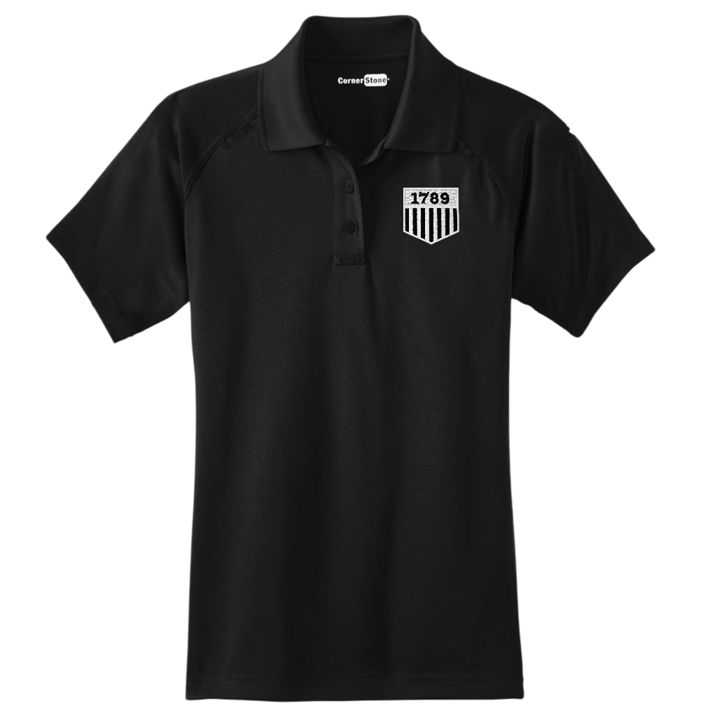 WOMEN'S CORNERSTONE TACTICAL POLO W/ EMB 1789 SHIELD-CS411