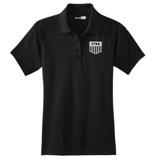 WOMEN'S CORNERSTONE TACTICAL POLO W/ EMB 1789 SHIELD-CS411