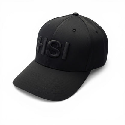 HSI BLACKOUT LETTERS ON BLACK FLEXFIT HAT