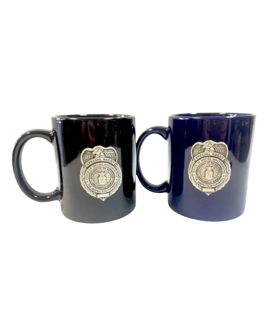 AF OSI COFFEE MUG WITH PEWTER BADGE