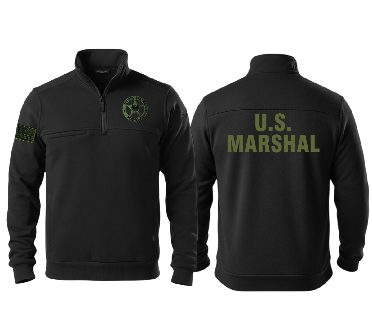 5.11 EMB USMS STAR OD/BLACK REV FLAG OD/BLACK JOB SHIRT 1/4 ZIP 2.0-72534