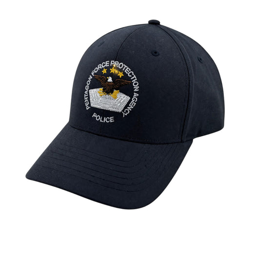 PENTAGON POLICE SEAL EMBROIDERED ON FLEXFIT HAT-NAVY