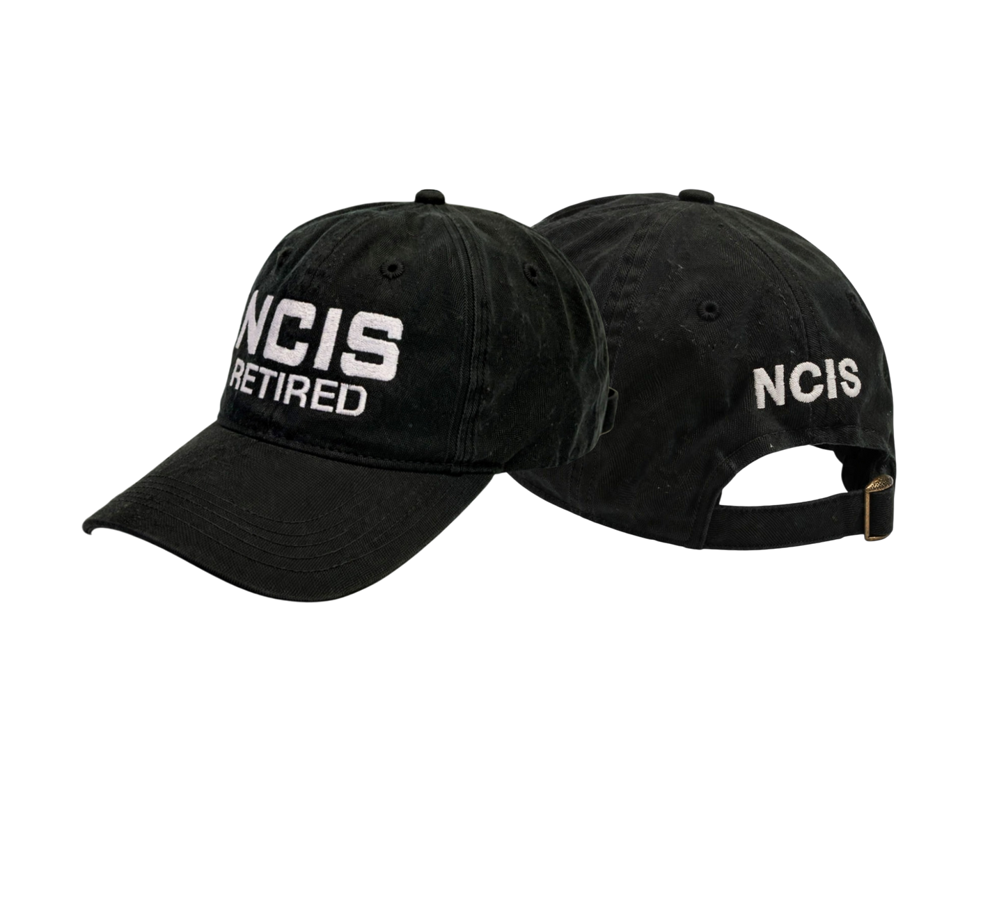 NCIS RETIRED BLACK W/ WHITE LETTERING LOW PROFILE