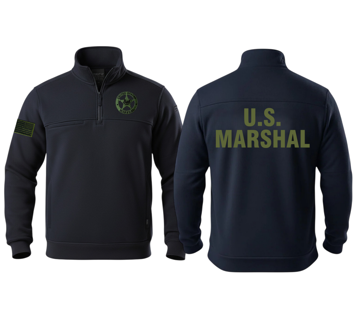 5.11 EMB USMS STAR OD/BLACK REV FLAG OD/BLACK JOB SHIRT 1/4 ZIP 2.0-72534