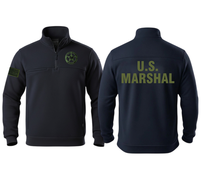 5.11 EMB USMS STAR OD/BLACK REV FLAG OD/BLACK JOB SHIRT 1/4 ZIP 2.0-72534