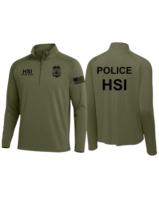 HSI SPECIAL AGENT 1/4 ZIP PULLOVER SPORT-TEK SPORT WICK STRETCH ST850
