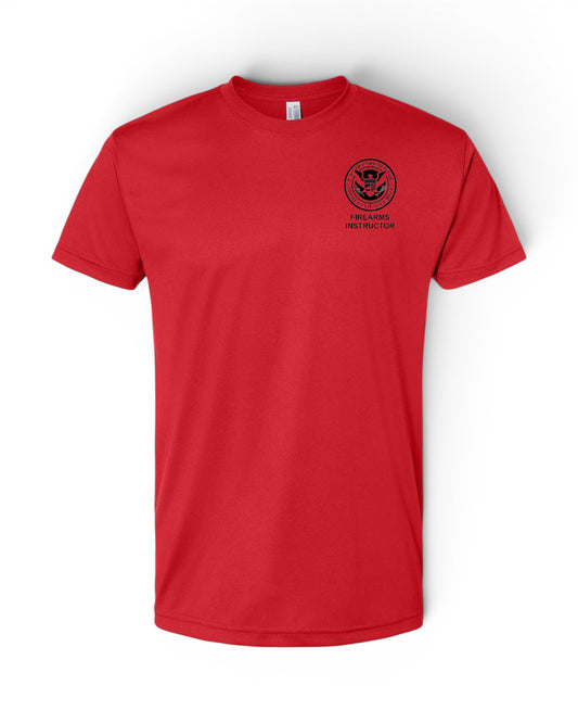 PRINTED DHS FIREARMS INSTRUCTOR MADE IN THE USA PERFOMANCE T-SHIRT BA5300 CLEARANCE
