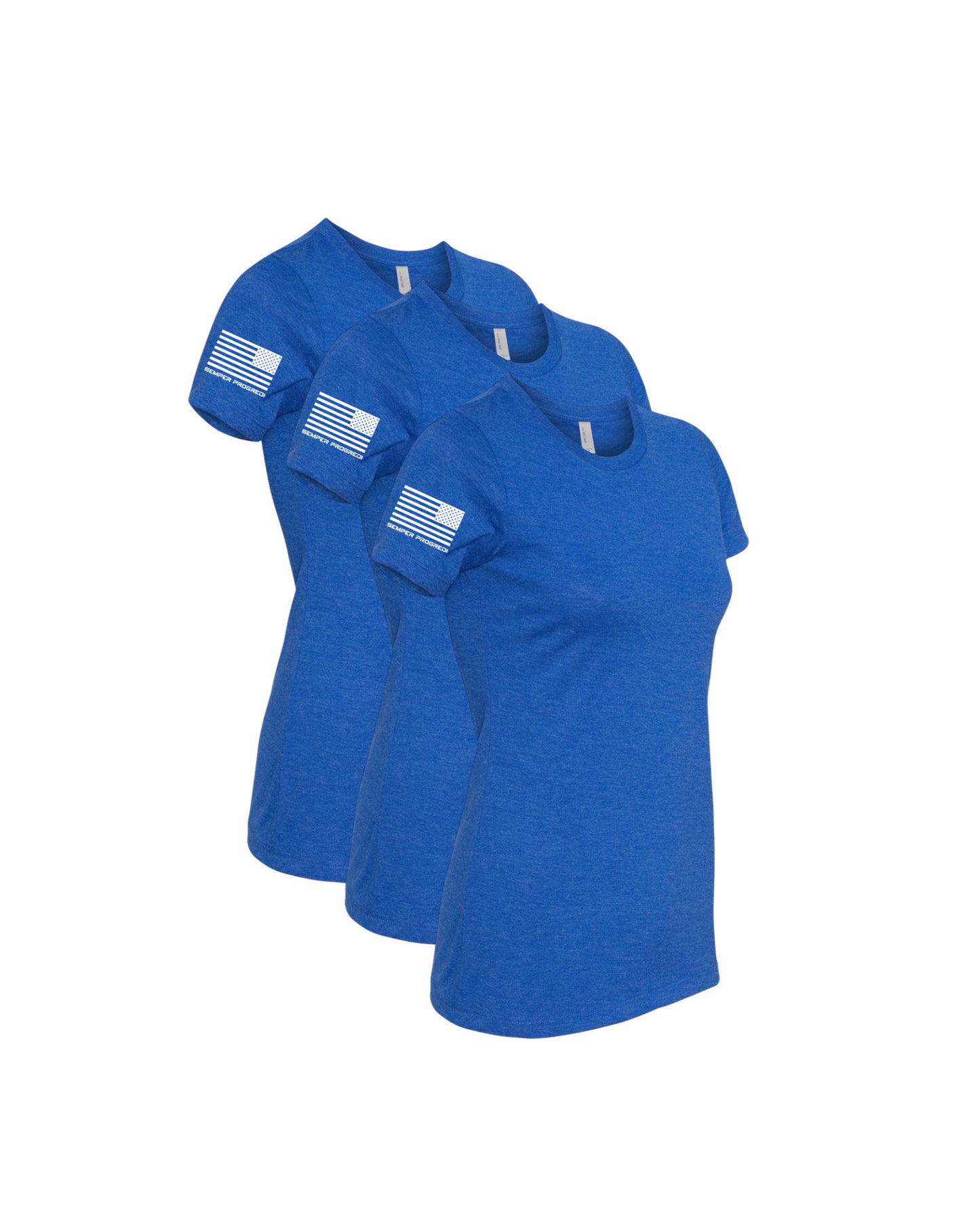 NEXT LEVEL 3 PACK SEMPER PROGREDI REV FLAG LADIES SHIRT-6610 ** FREE PVC PATCH