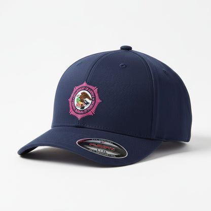 BOP EMBROIDERED STARBURST BADGE PINK/MULTI FLEXFIT HAT-6277