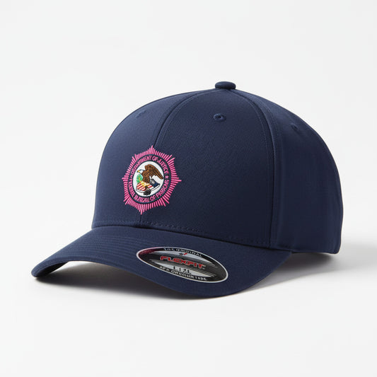 BOP EMBROIDERED STARBURST BADGE PINK/MULTI FLEXFIT HAT-6277