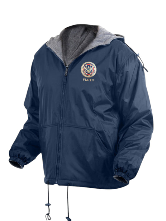 ROTHCO FLEECE HOODED JACKET W/ DHS SEAL FLETC LOGO CLEARANCE