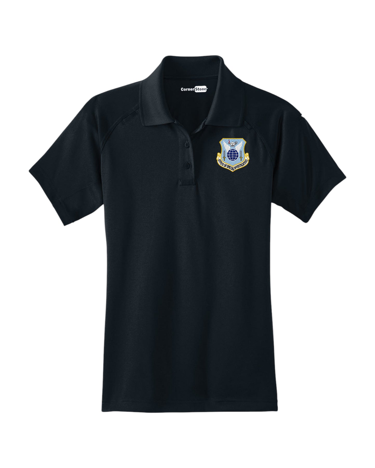 WOMEN'S AF OSI COMMAND SHIELD FULL COLOR CORNERSTONE TACTICAL POLO-CS411