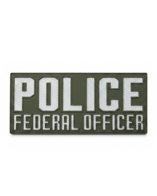 *NEW PVC POLICE PATCH OD/REFLECTIVE 9"X4"