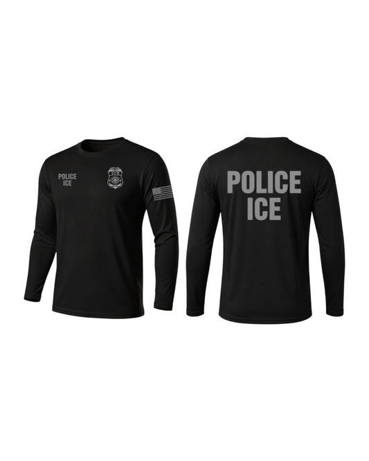 ICE OFFICER RAID MADE IN THE USA PERFOMANCE LONG SLEEVE T SHIRT-BA5360 CLEARANCE