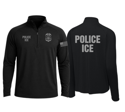 POLICE ICE 1/4 ZIP PULLOVER SPORT-TEK STRETCH ST850