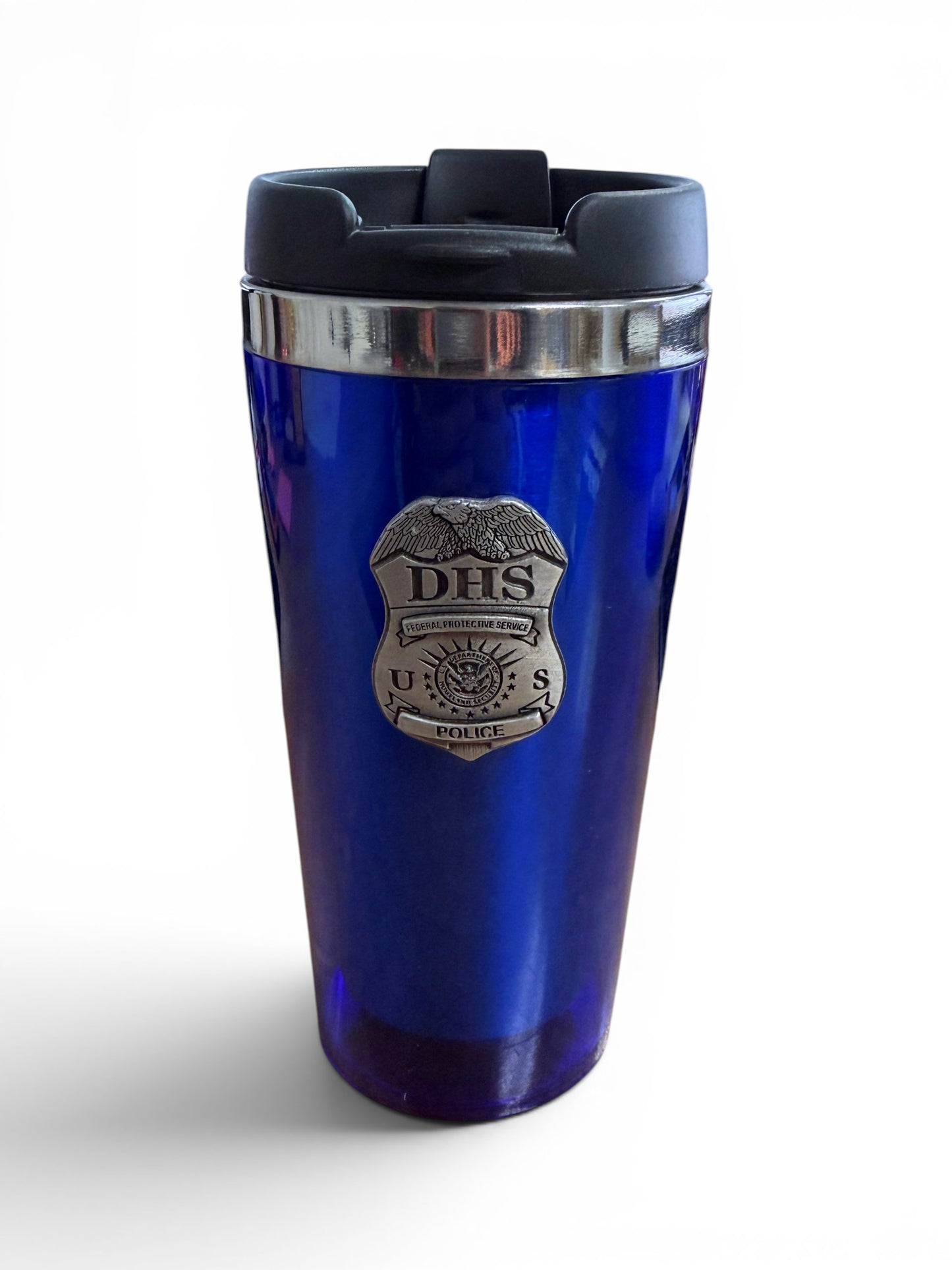 DHS FPS POLICE TUMBLER W/ PEWTER BADGE