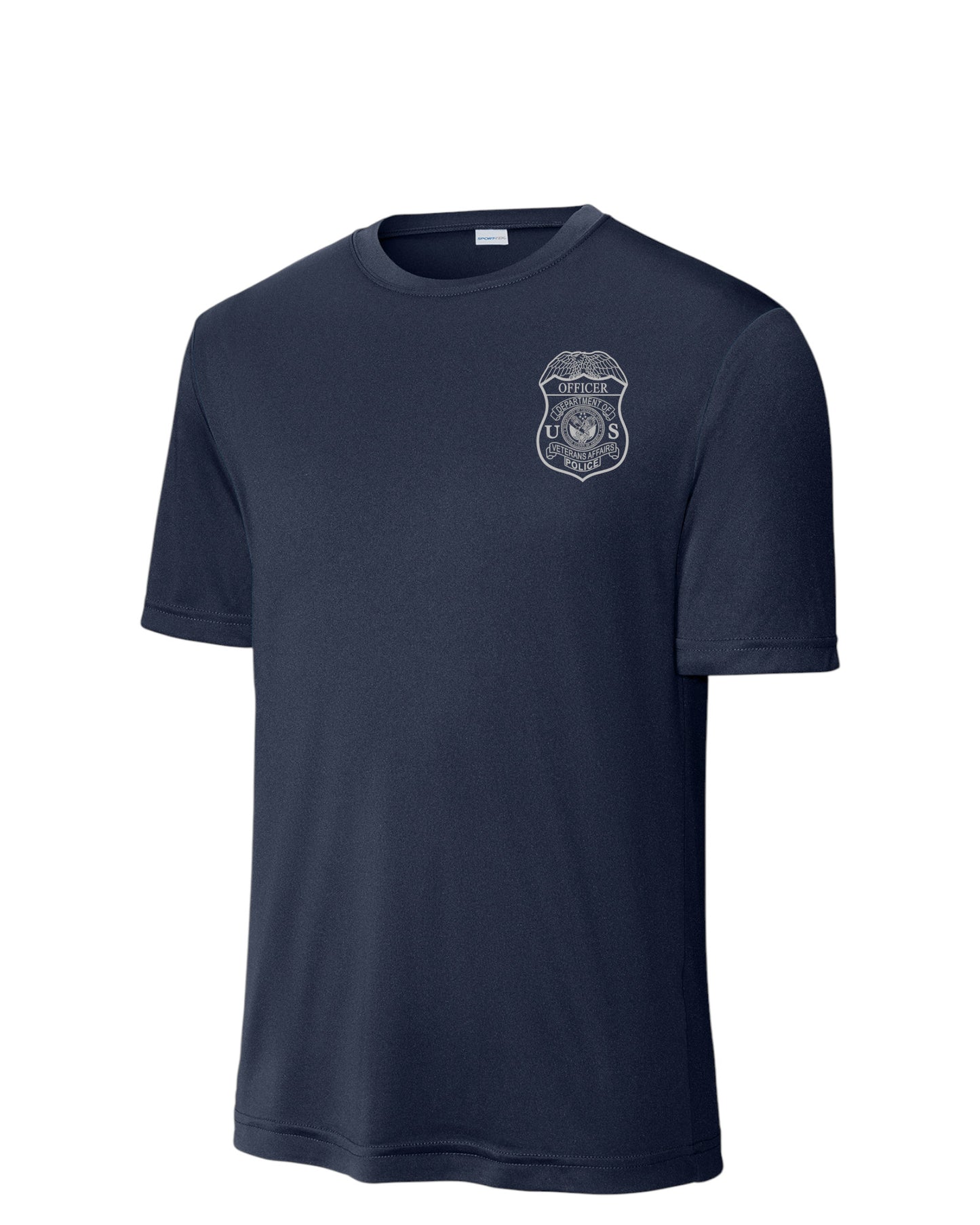 VA POLICE BADGE WICKING T-SHIRT-ST350-GREY INK