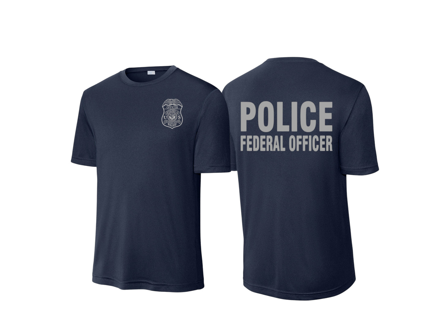 VA POLICE BADGE WICKING T-SHIRT-ST350-GREY INK