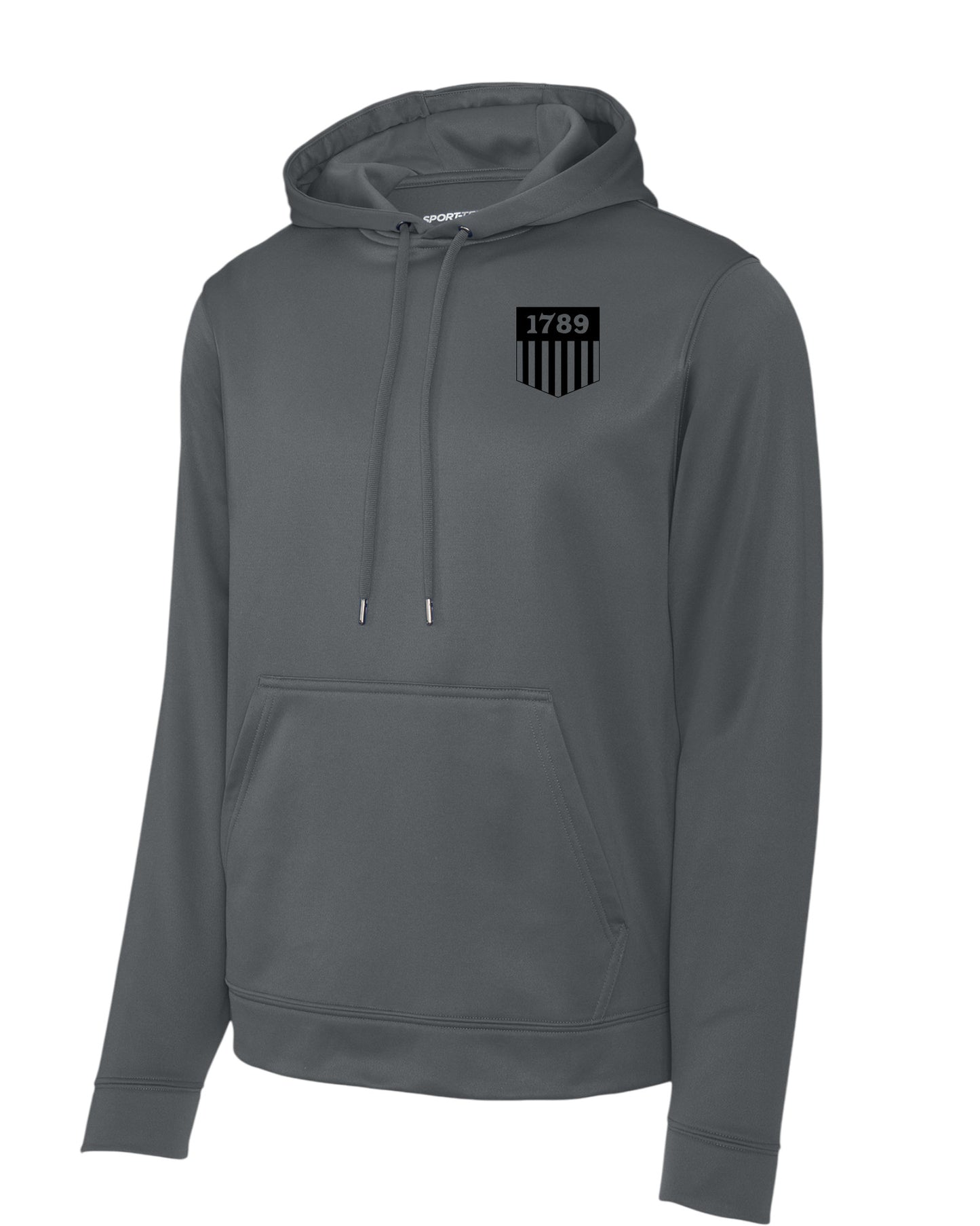 1789 PRINTED SHIELD WICKING HOODED PULLOVER-F244