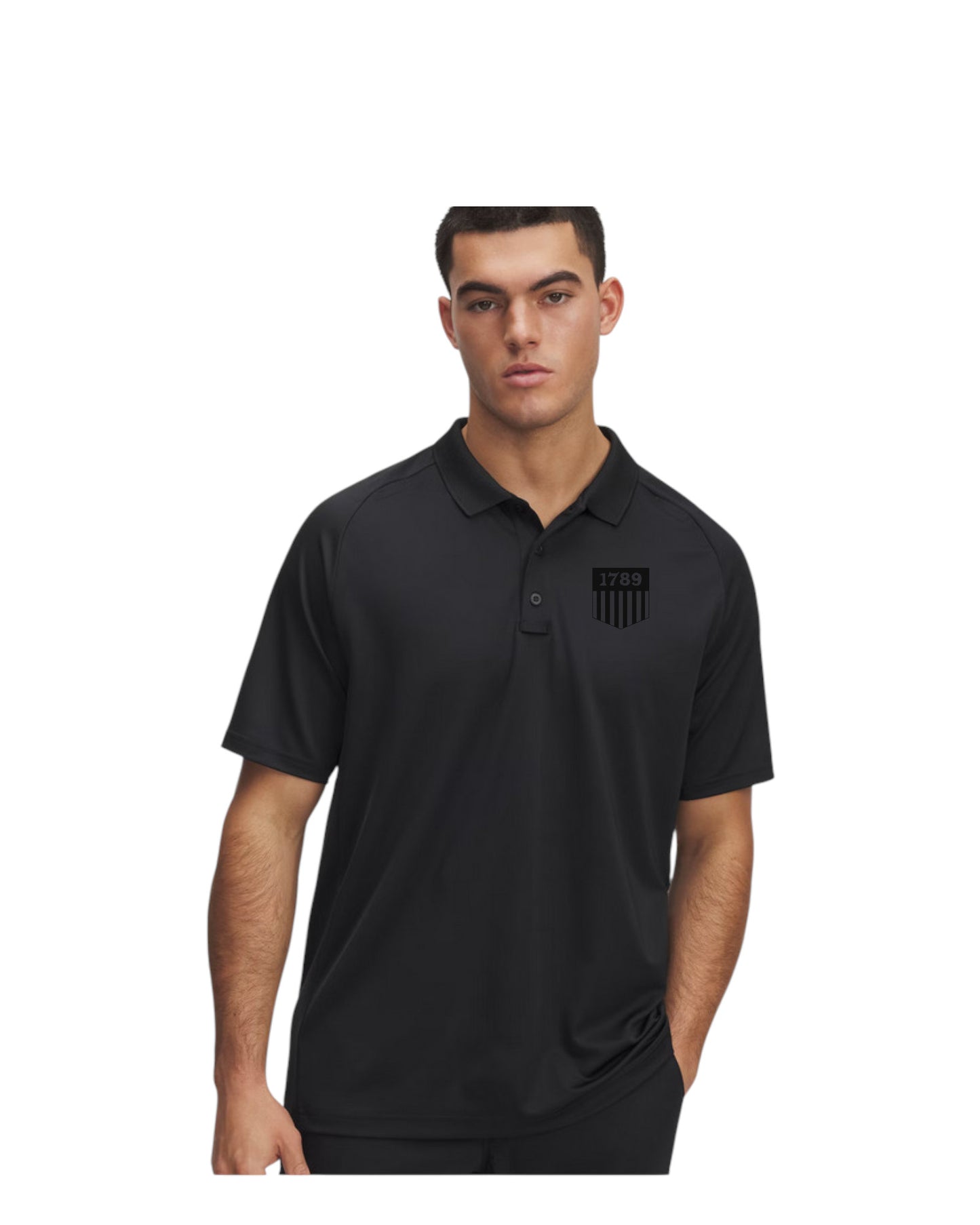 UA TACTICAL PERFORMANCE POLO W/ PRINTED 1789 SHIELD-600416
